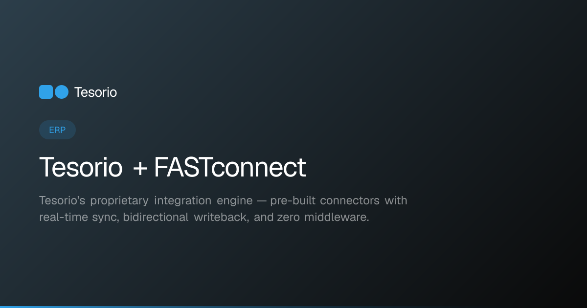 Tesorio + FASTconnect Integration | ERP | Tesorio